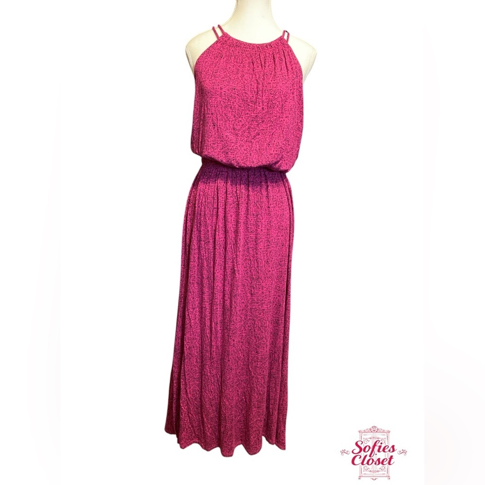 Apt. 9 Pink Halter Maxi Dress Ruched for Cocktail